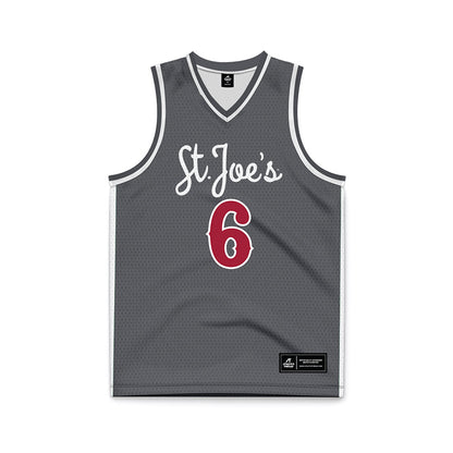 St. Joe's - NCAA Men's Basketball : Owen Verna - Grey Basketball Jersey-0