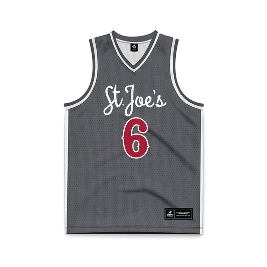 St. Joe's - NCAA Men's Basketball : Owen Verna - Grey Basketball Jersey-0