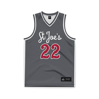 St. Joe's - NCAA Men's Basketball : Justice Ajogbor - Grey Basketball Jersey