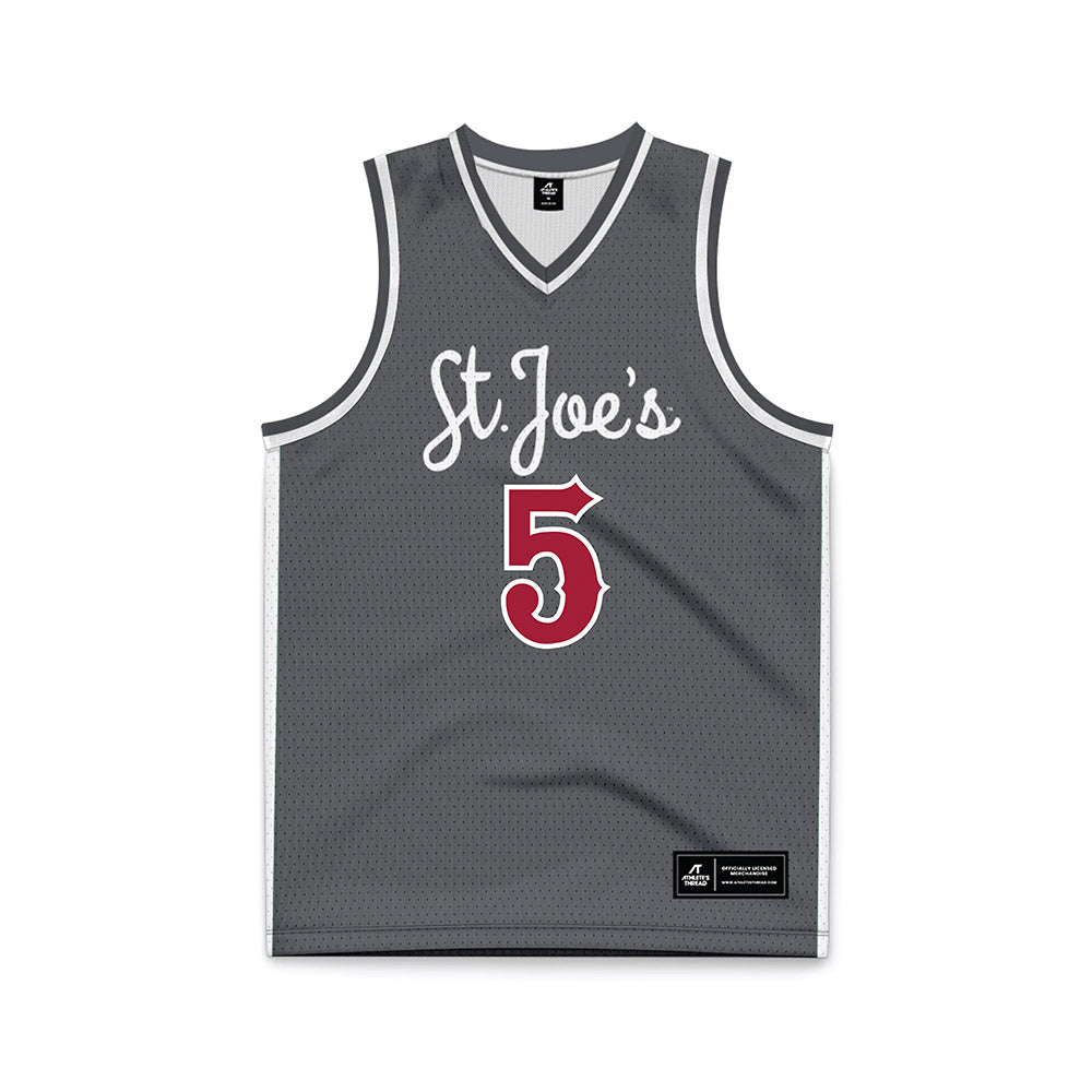 St. Joe's - NCAA Men's Basketball : Anthony Finkley - Grey Basketball Jersey