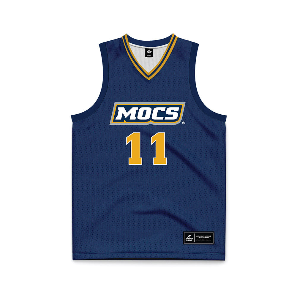 UTC - NCAA Women's Basketball : Caia Elisaldez - Navy Basketball Jersey-0
