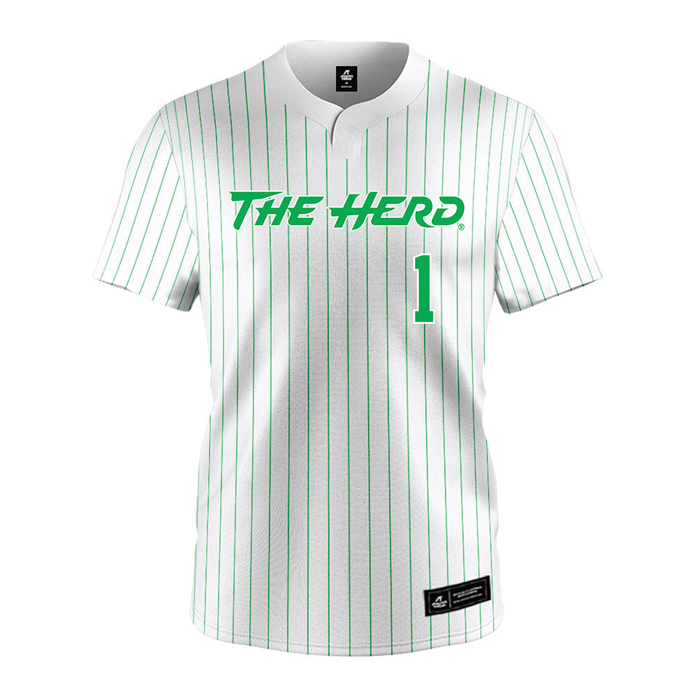 Marshall - NCAA Softball : Sydney Turner - White Pinstripe Jersey-0