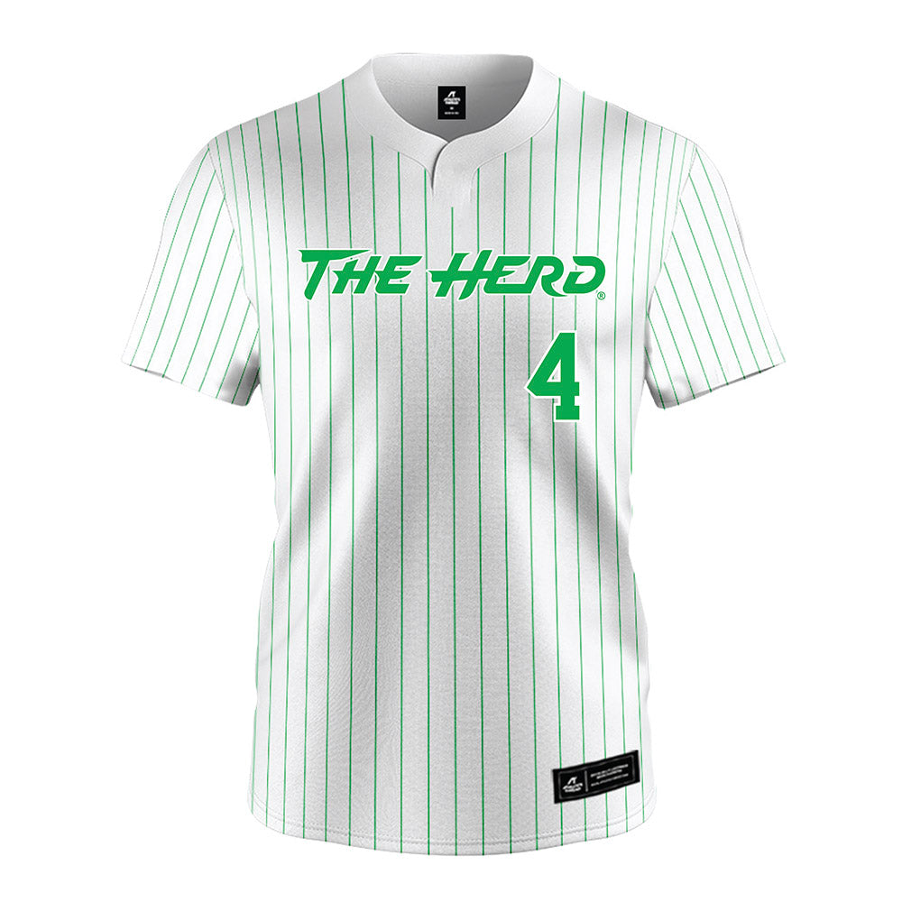 Marshall - NCAA Softball : Kate Spry - White Pinstripe Jersey-0
