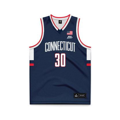 UConn - NCAA Men's Basketball : Liam McNeeley - Navy Basketball Jersey