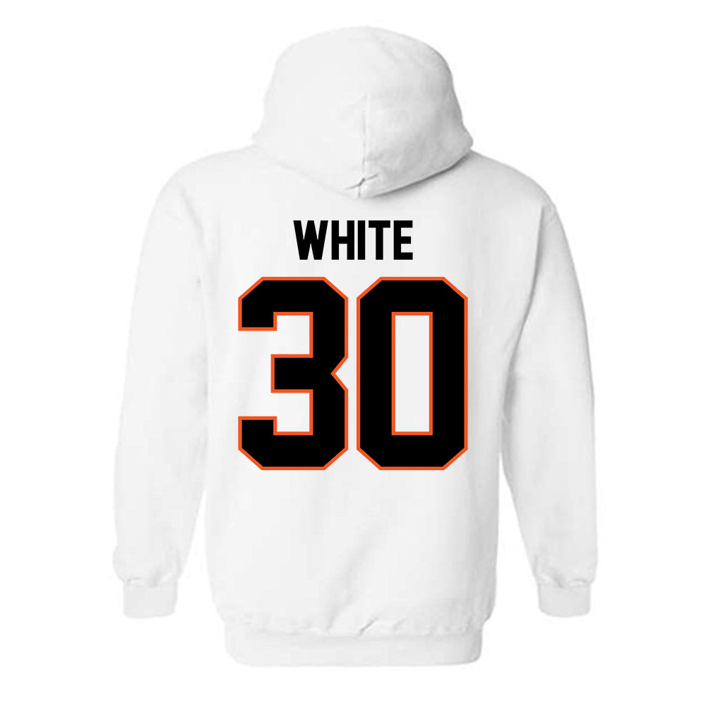Oklahoma State - NCAA Football : Trip White - Classic Shersey Hooded Sweatshirt-1