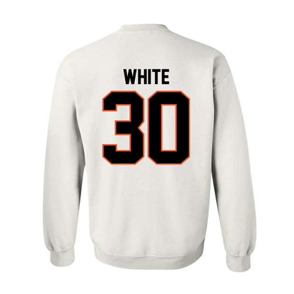 Oklahoma State - NCAA Football : Trip White - Classic Shersey Crewneck Sweatshirt-1
