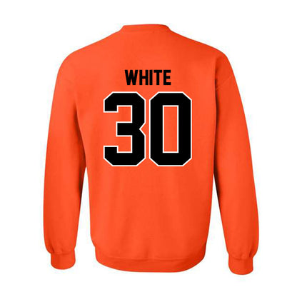Oklahoma State - NCAA Football : Trip White - Classic Shersey Crewneck Sweatshirt-1