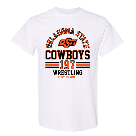 Oklahoma State - NCAA Wrestling : Cody Merrill - Classic Fashion Shersey T-Shirt-0