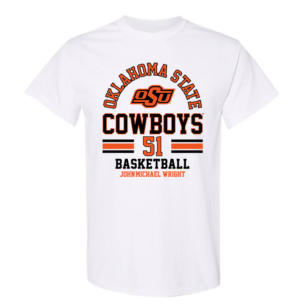 Oklahoma State - NCAA Men's Basketball : John-Michael Wright - Classic Fashion Shersey T-Shirt