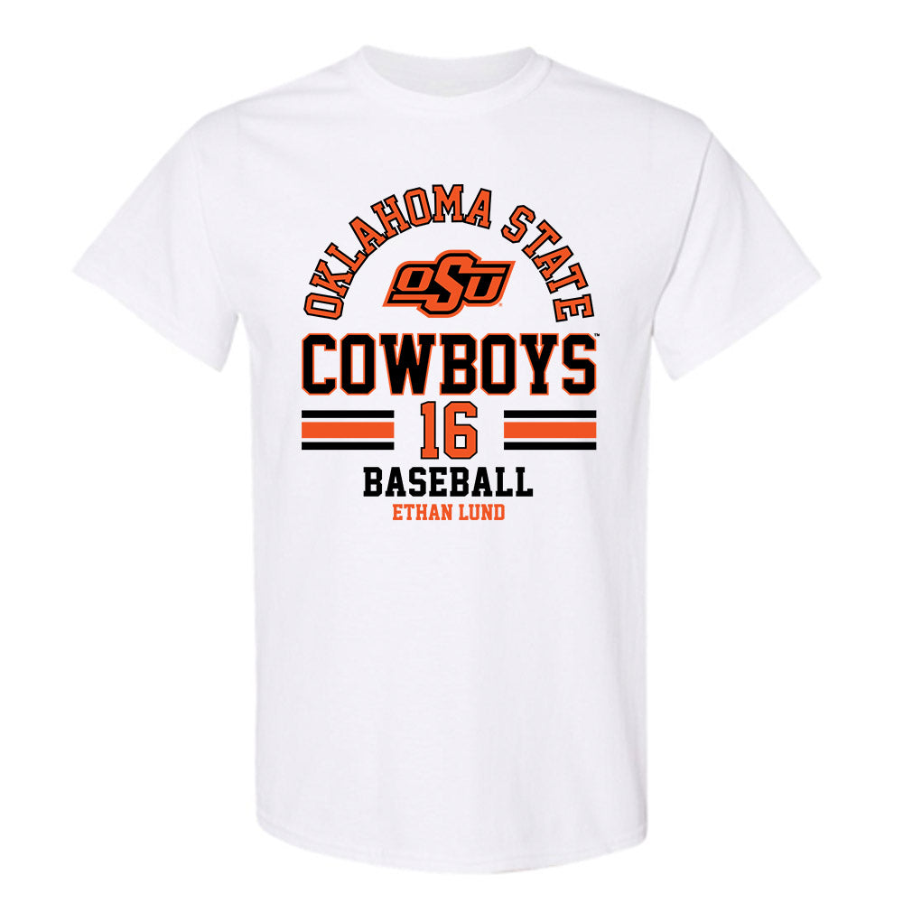Oklahoma State - NCAA Baseball : Ethan Lund - Classic Fashion Shersey T-Shirt-0