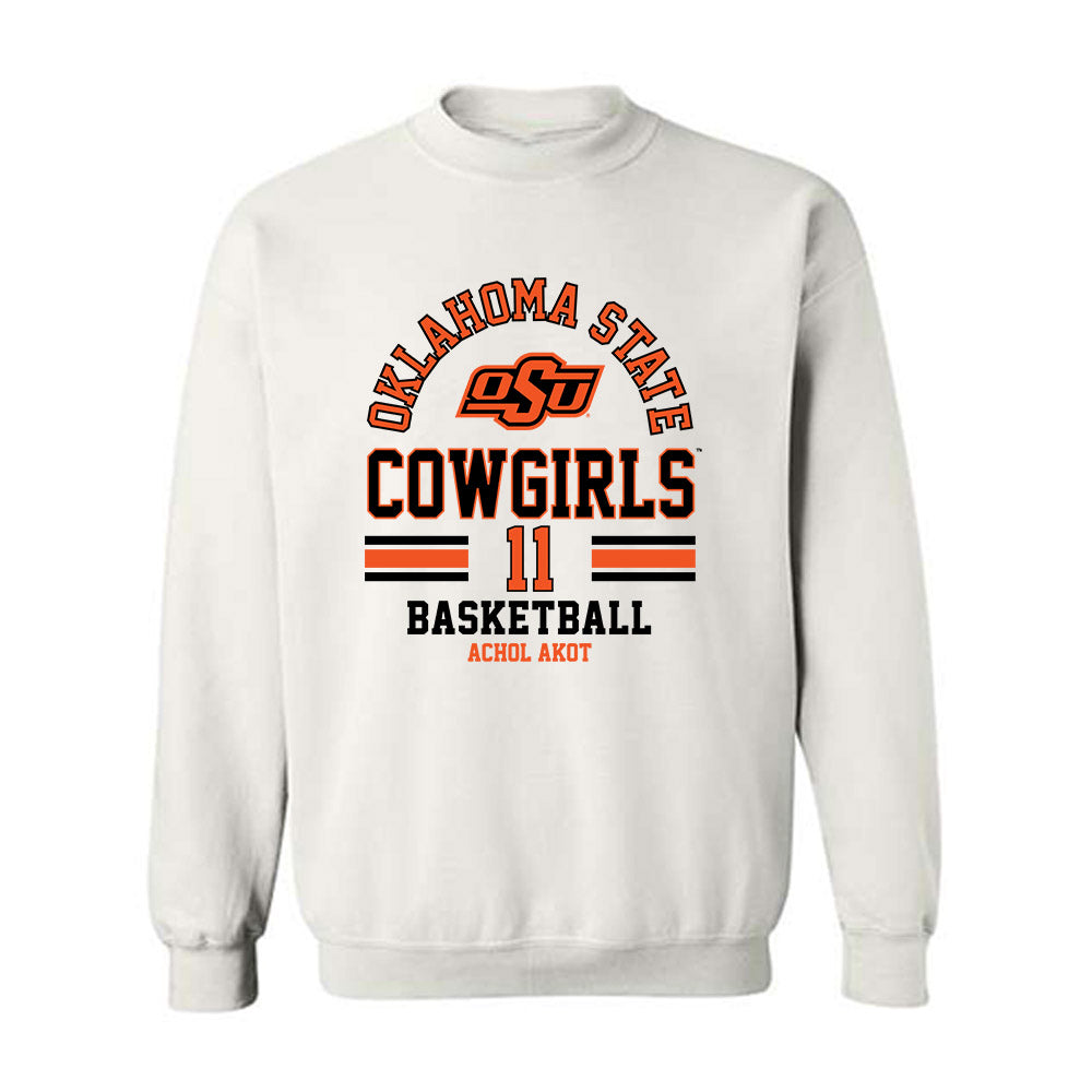 Oklahoma State - NCAA Women's Basketball : Achol Akot - Classic Fashion Shersey Crewneck Sweatshirt-0