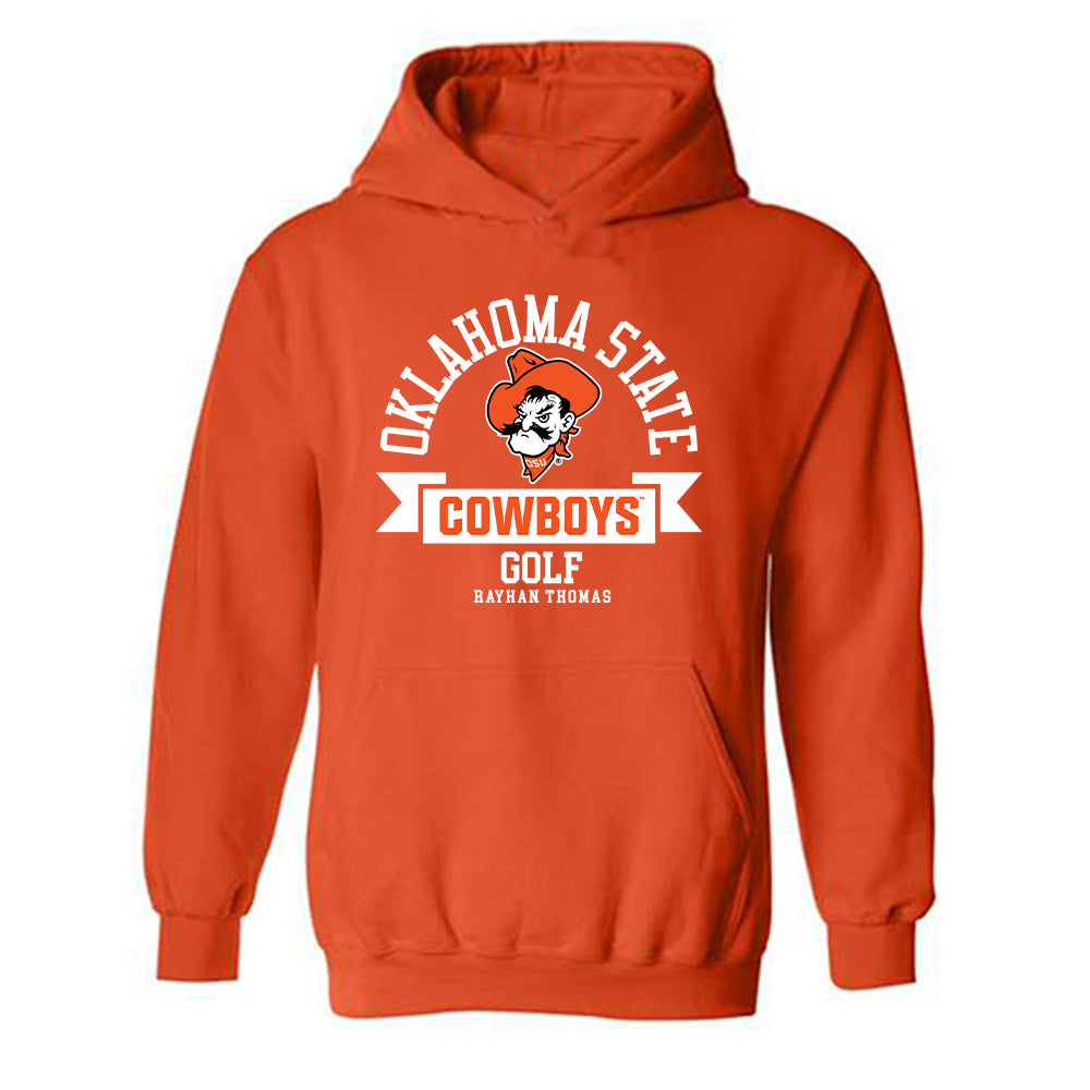 Oklahoma State - NCAA Men's Golf : Rayhan Thomas - Classic Fashion Shersey Hooded Sweatshirt