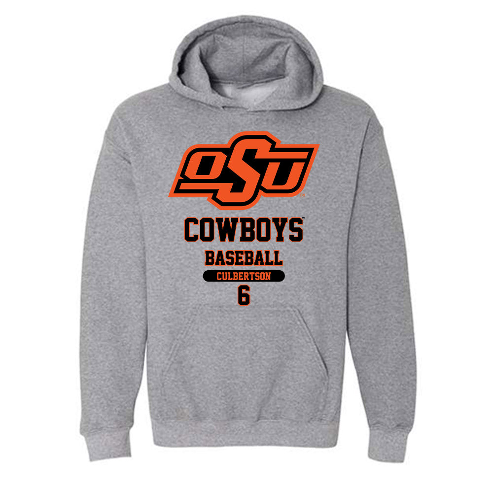 Oklahoma State - NCAA Baseball : Drew Culbertson - Classic Fashion Shersey Hooded Sweatshirt-0