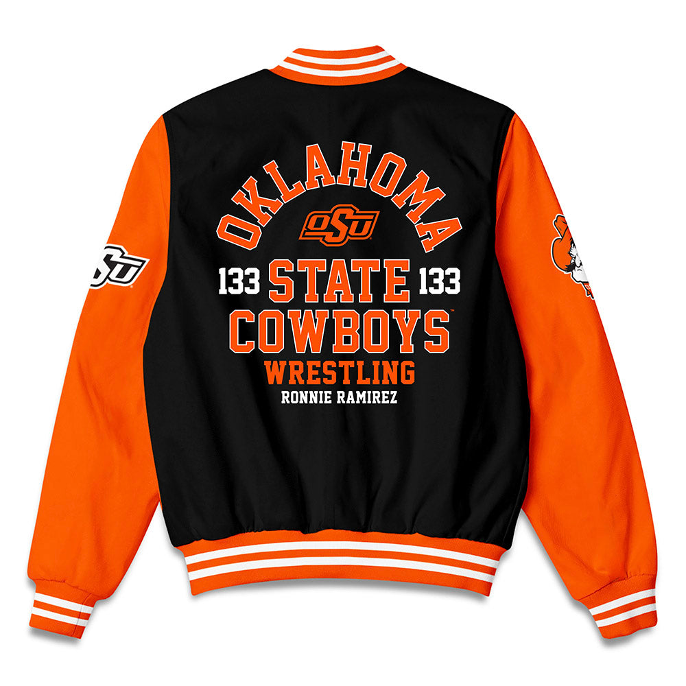 Oklahoma State - NCAA Wrestling : Ronnie Ramirez - Bomber Jacket-1