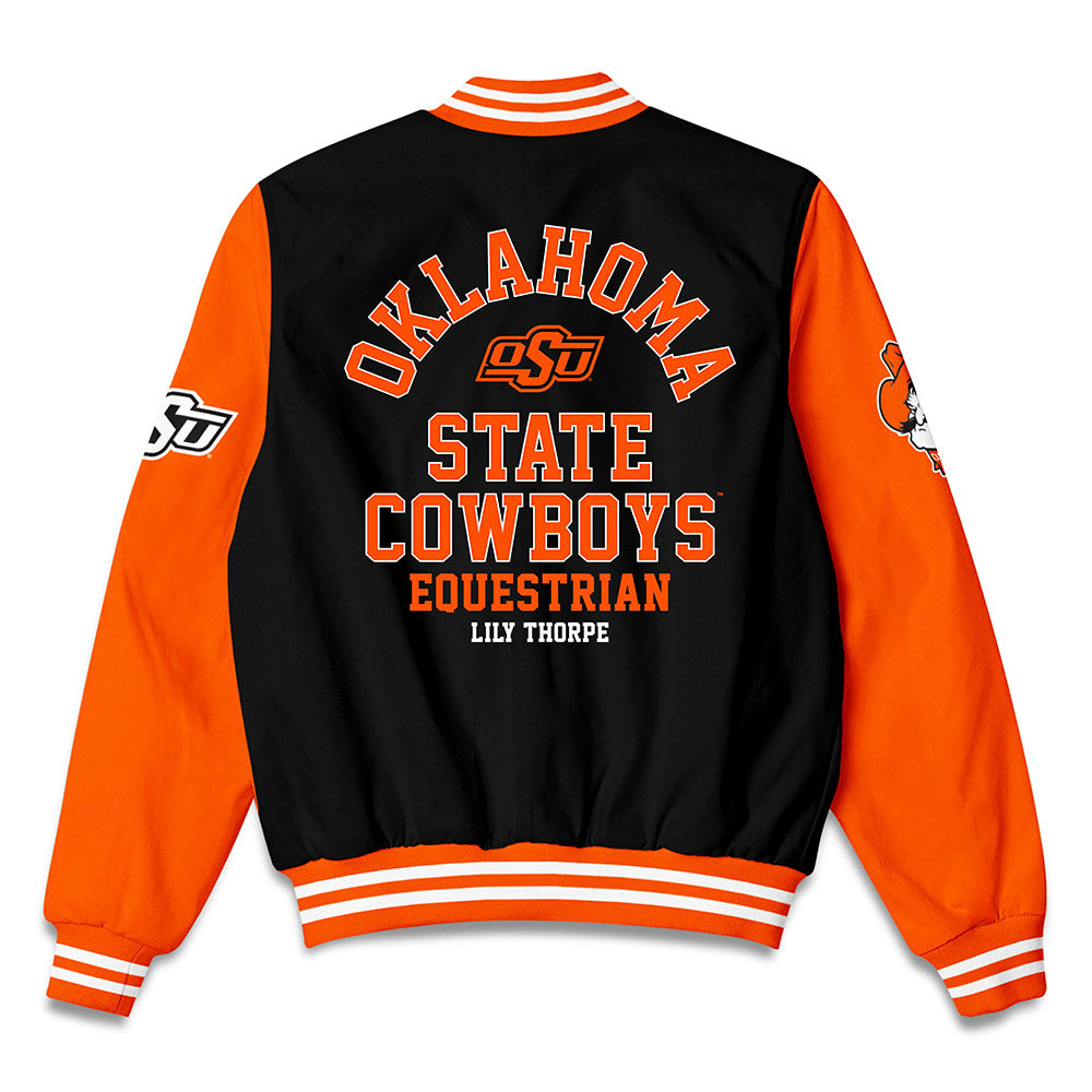 Oklahoma State - NCAA Equestrian : Lily Thorpe - Bomber Jacket-1