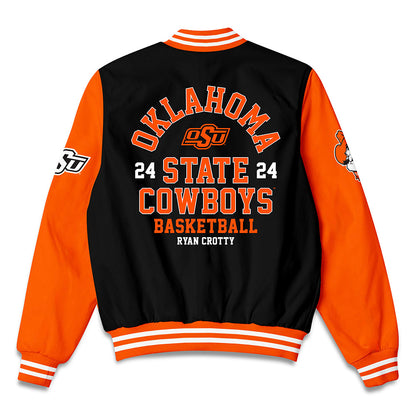 Oklahoma State - NCAA Men's Basketball : Ryan Crotty - Bomber Jacket-1