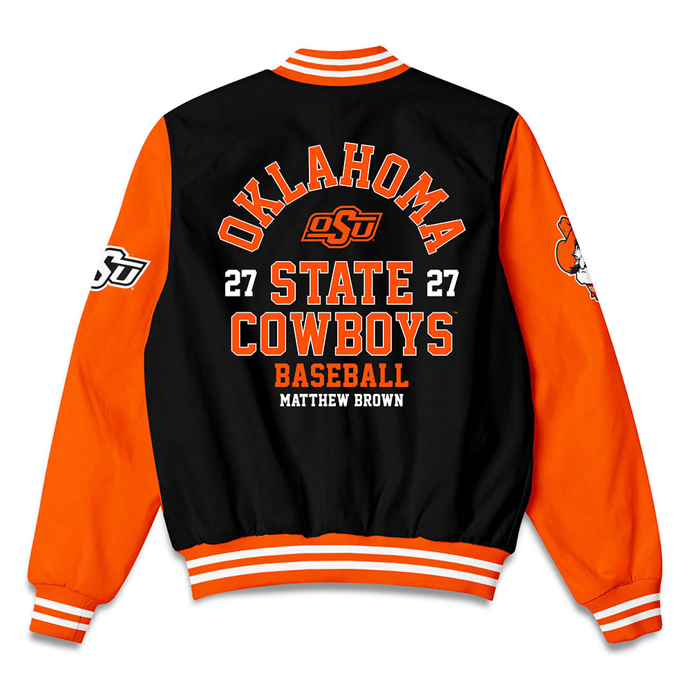 Oklahoma State - NCAA Baseball : Matthew Brown - Bomber Jacket-1