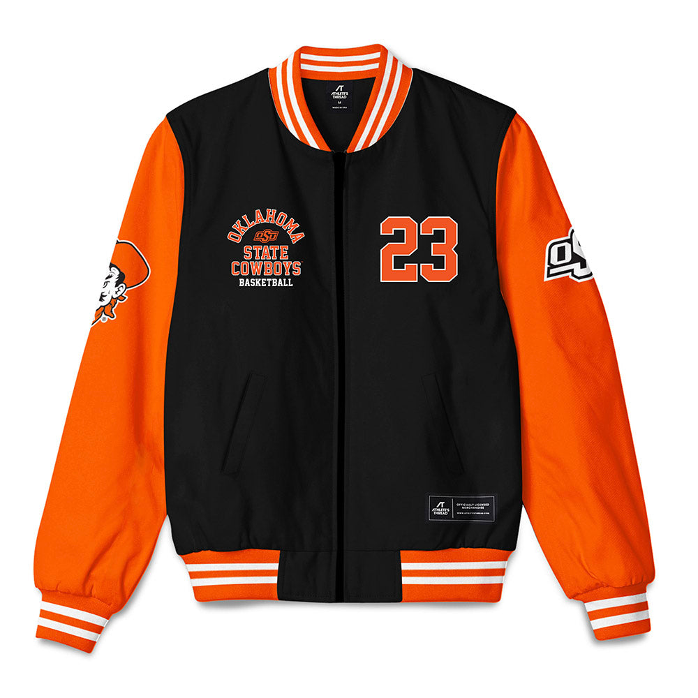 Oklahoma State - NCAA Men's Basketball : Benjamin Ahmed - Bomber Jacket-0