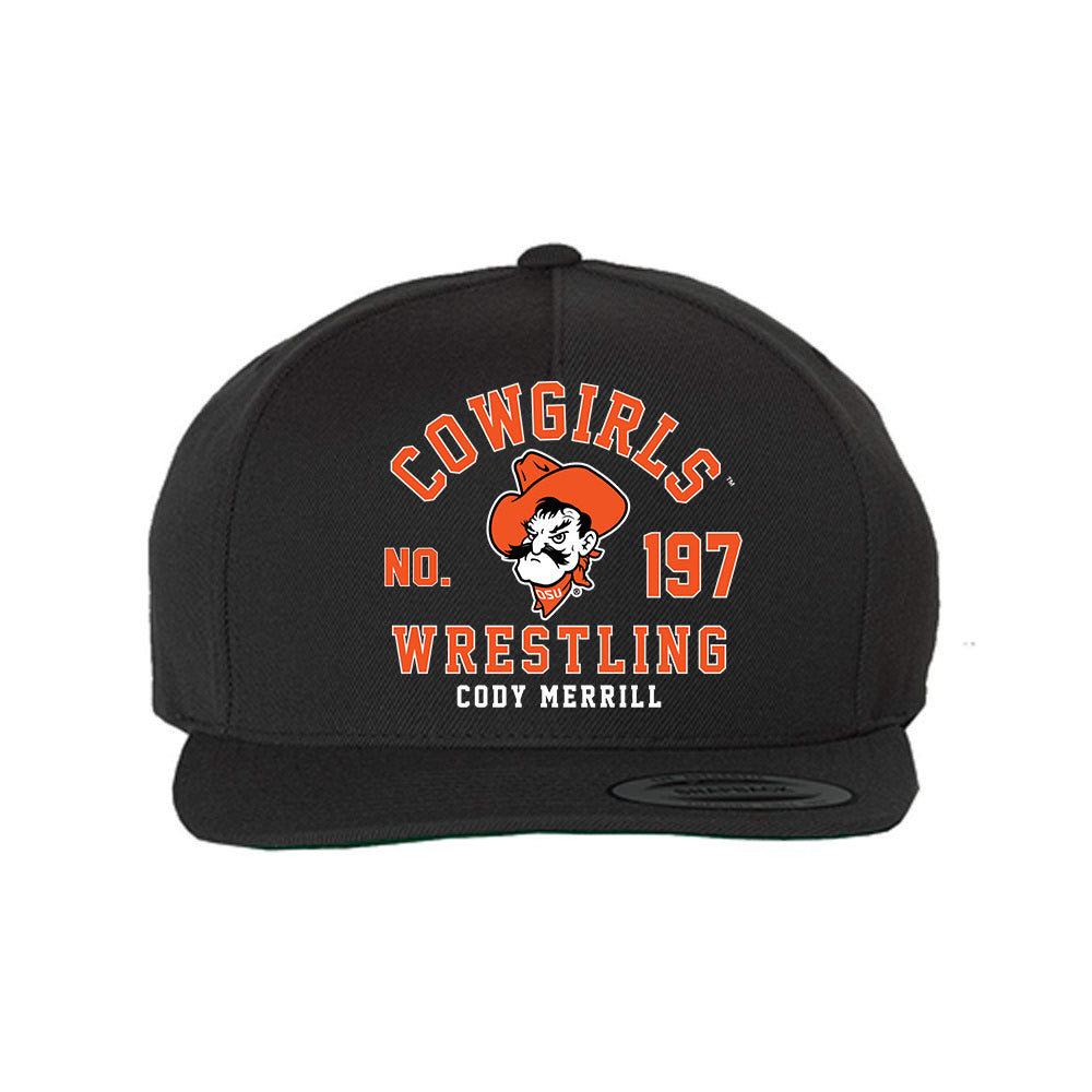 Oklahoma State - NCAA Wrestling : Cody Merrill - Snapback Hat-0