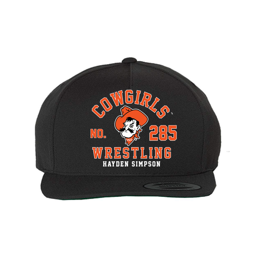 Oklahoma State - NCAA Wrestling : Hayden Simpson - Snapback Hat-0