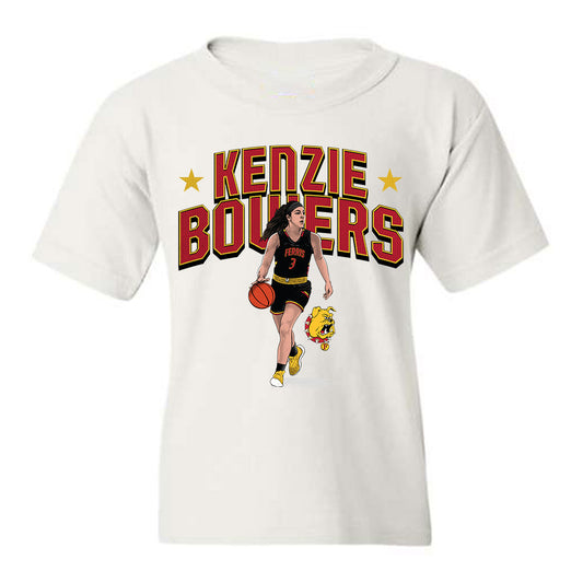 Ferris State - NCAA Women's Basketball : Kenzie Bowers - Youth T-Shirt Individual Caricature