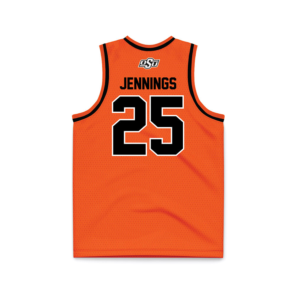 Oklahoma State - NCAA Men's Basketball : Robert Jennings - Orange Basketball Jersey