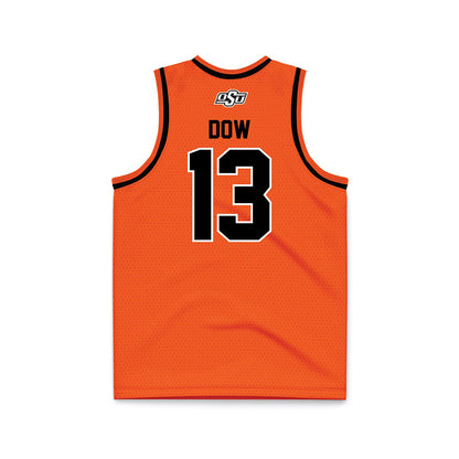 Oklahoma State - NCAA Men's Basketball : Connor Dow - Orange Basketball Jersey-1