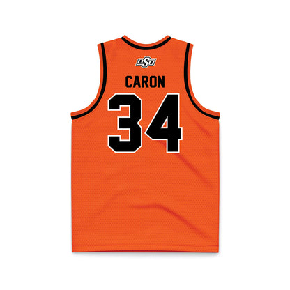 Oklahoma State - NCAA Men's Basketball : Tyler Caron - Orange Basketball Jersey