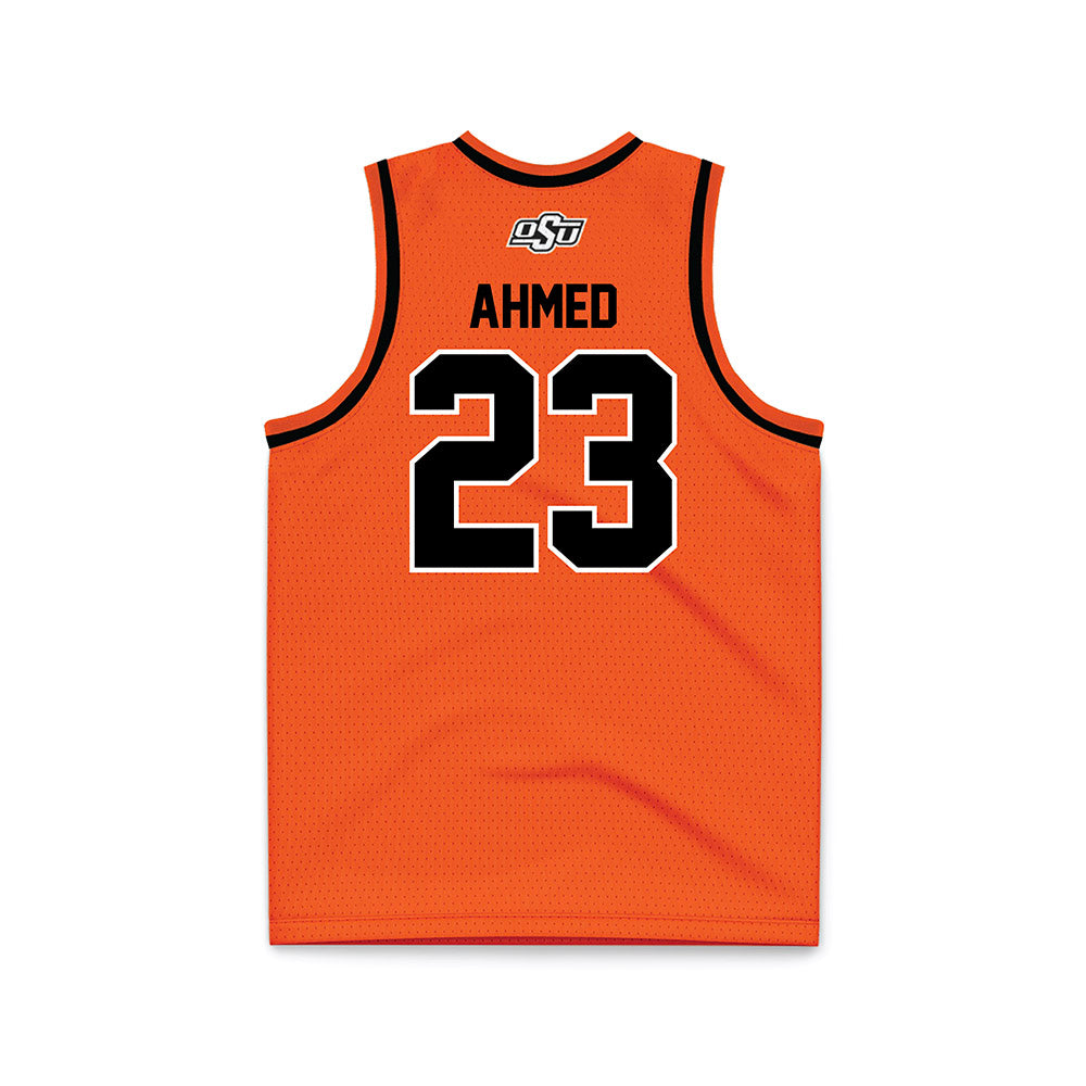 Oklahoma State - NCAA Men's Basketball : Benjamin Ahmed - Orange Basketball Jersey-1