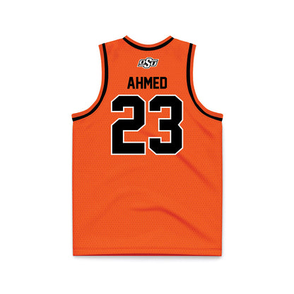 Oklahoma State - NCAA Men's Basketball : Benjamin Ahmed - Orange Basketball Jersey-1