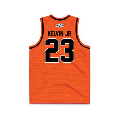 Oklahoma State - NCAA Men's Basketball : Mikey Kelvin Jr - Orange Basketball Jersey-1