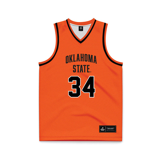 Oklahoma State - NCAA Men's Basketball : Tyler Caron - Orange Basketball Jersey