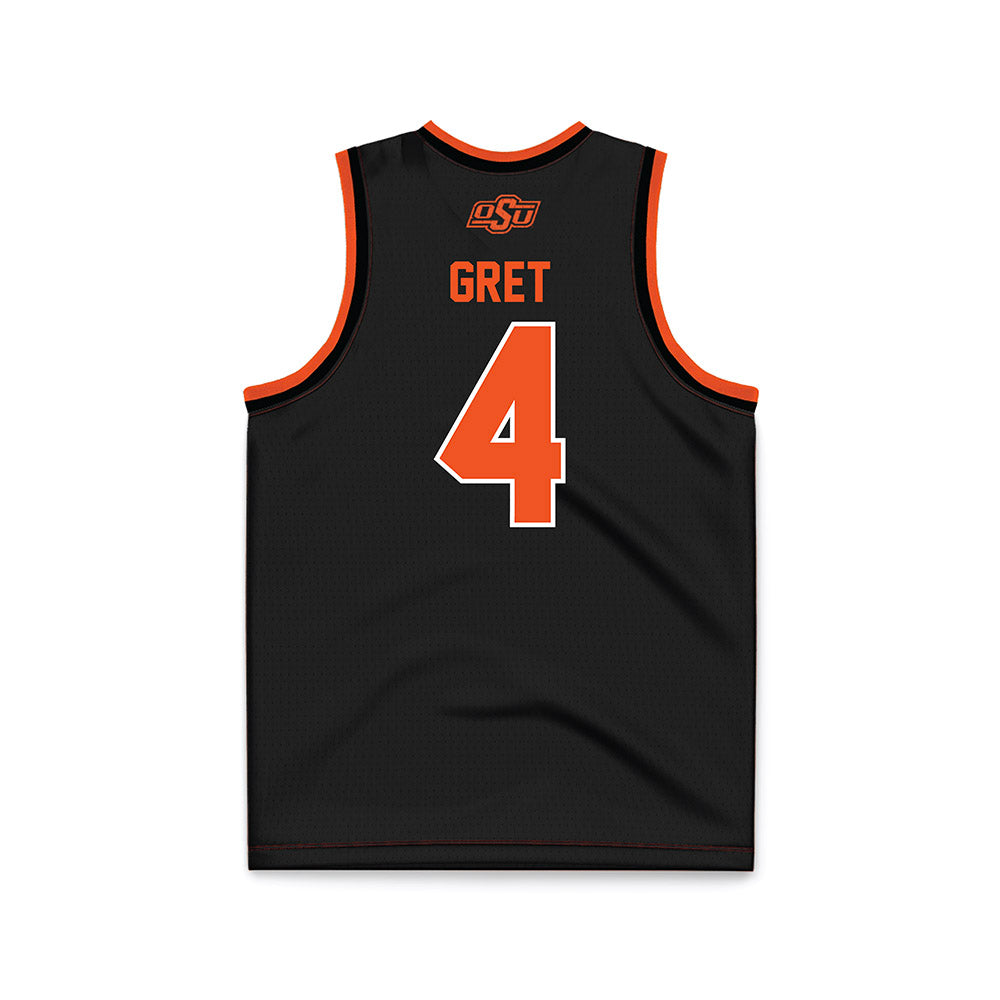 Oklahoma State - NCAA Women's Basketball : Anna Gret - Black Basketball Jersey