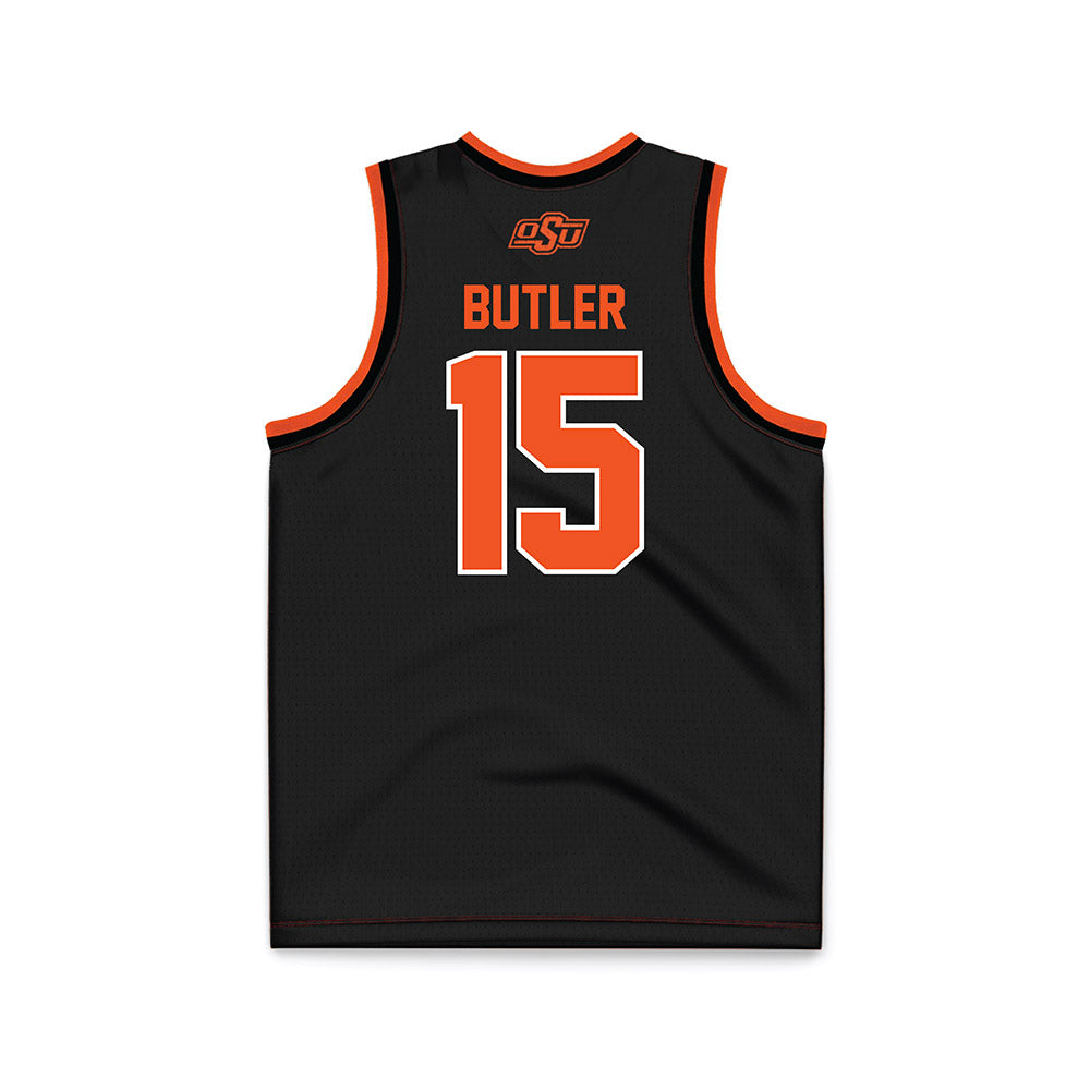 Oklahoma State - NCAA Women's Basketball : Brenna Butler - Black Basketball Jersey-1