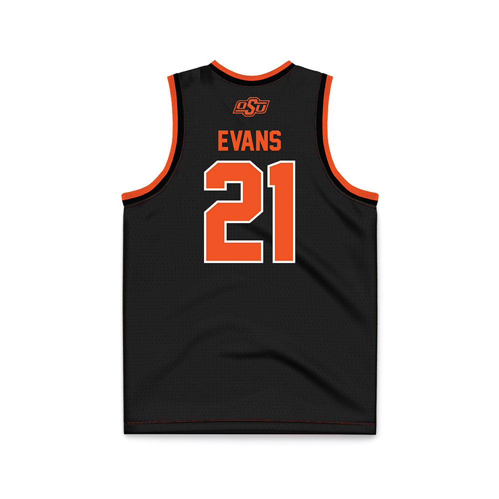 Oklahoma State - NCAA Women's Basketball : Kennedy Evans - Black Basketball Jersey-1