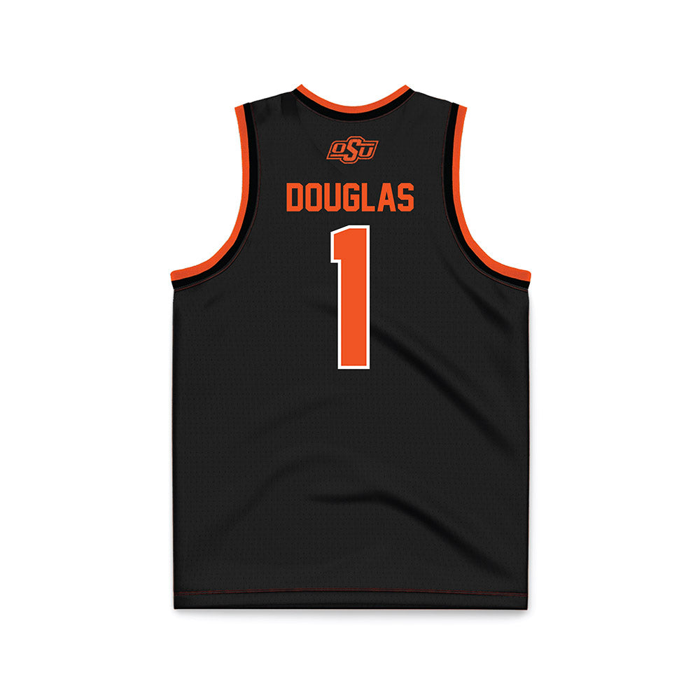 Oklahoma State - NCAA Women's Basketball : Ale'jah Douglas - Black Basketball Jersey