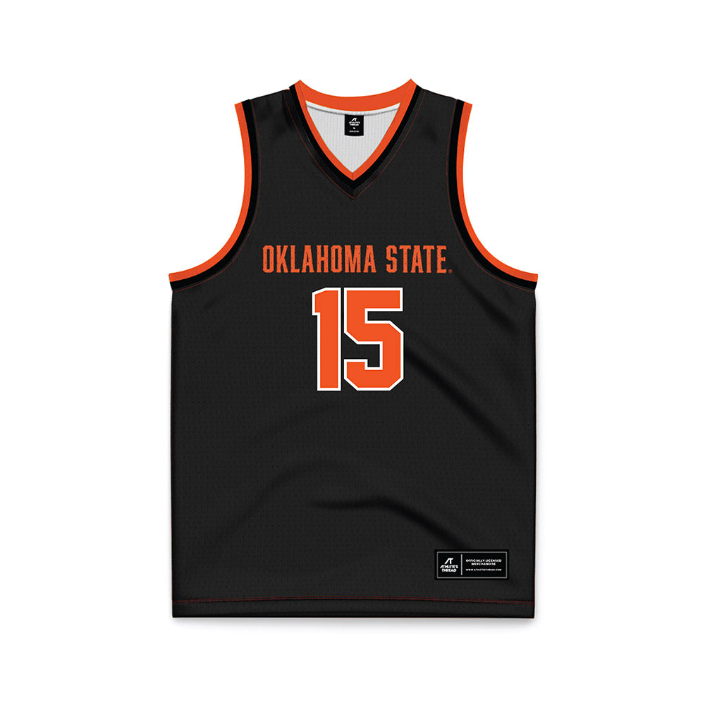 Oklahoma State - NCAA Women's Basketball : Brenna Butler - Black Basketball Jersey-0