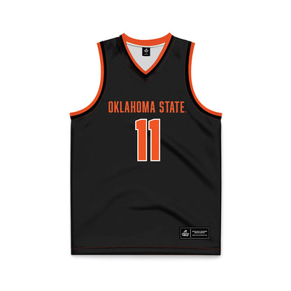 Oklahoma State - NCAA Women's Basketball : Achol Akot - Black Basketball Jersey-0