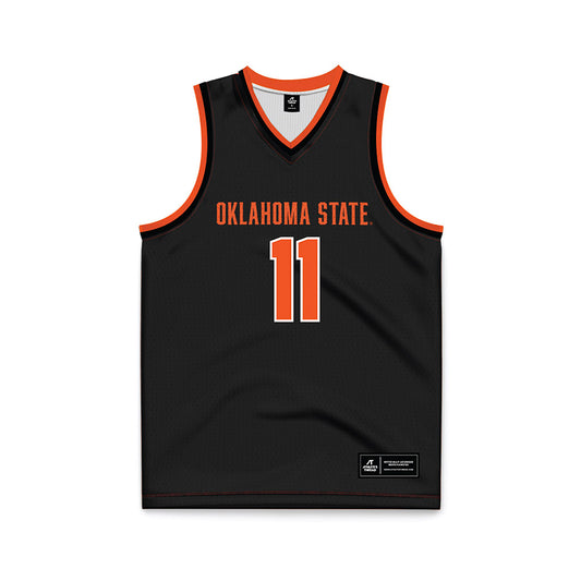 Oklahoma State - NCAA Women's Basketball : Achol Akot - Black Basketball Jersey-0