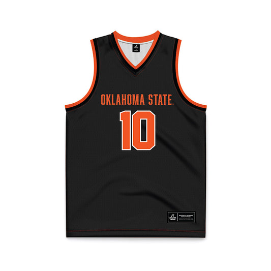 Oklahoma State - NCAA Women's Basketball : Favour Onoh - Black Basketball Jersey-0