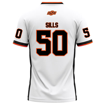 Oklahoma State - NCAA Football : Wiley Sills - White Football Jersey