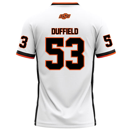 Oklahoma State - NCAA Football : Jaxson Duffield - White Football Jersey-1