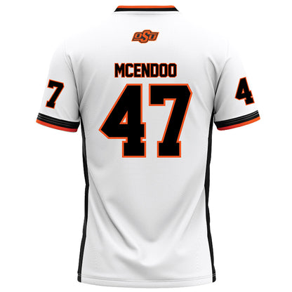 Oklahoma State - NCAA Football : Luke McEndoo - White Football Jersey