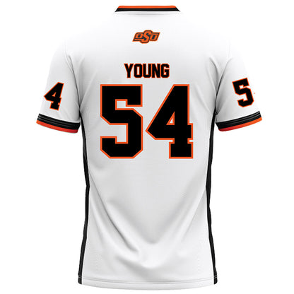 Oklahoma State - NCAA Football : Austin Young - White Football Jersey