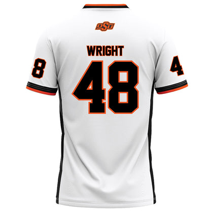 Oklahoma State - NCAA Football : Elijah Wright - White Football Jersey