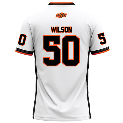 Oklahoma State - NCAA Football : Gunnar Wilson - White Football Jersey