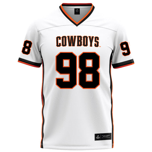 Oklahoma State - NCAA Football : Luke Webb - White Football Jersey-0