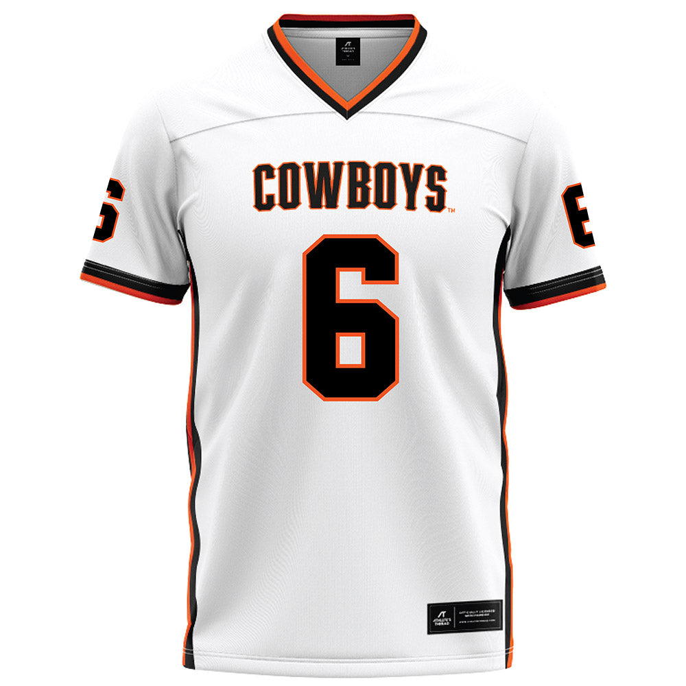 Oklahoma State - NCAA Football : Brandon Rawls - White Football Jersey-0