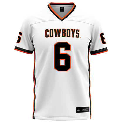 Oklahoma State - NCAA Football : Brandon Rawls - White Football Jersey-0