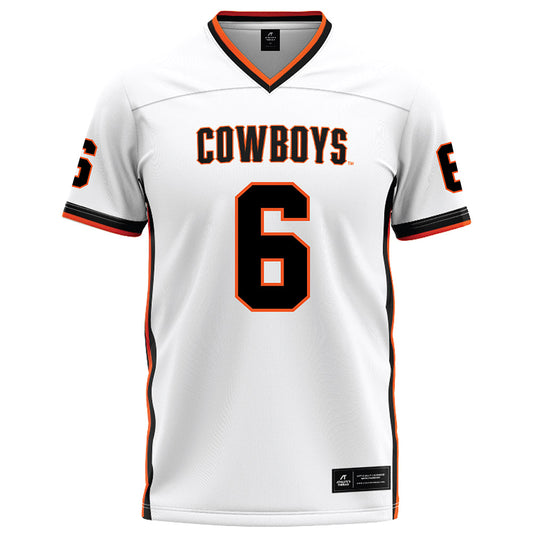 Oklahoma State - NCAA Football : Brandon Rawls - White Football Jersey-0